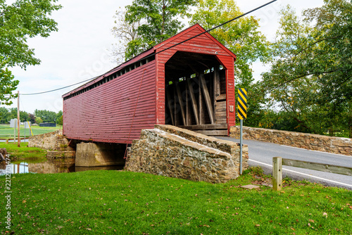 Historic covered bridge in Rocky Ridge, MD, at Loys Station