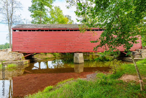 Historic covered bridge in Rocky Ridge, MD, at Loys Station