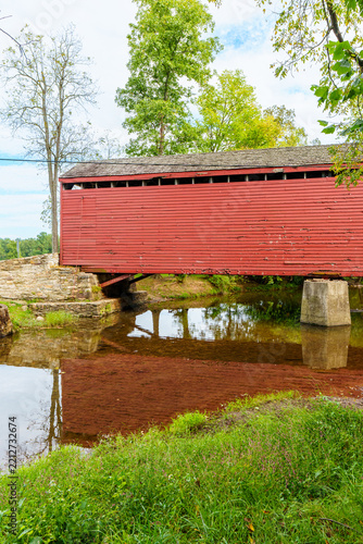 Historic covered bridge in Rocky Ridge, MD, at Loys Station