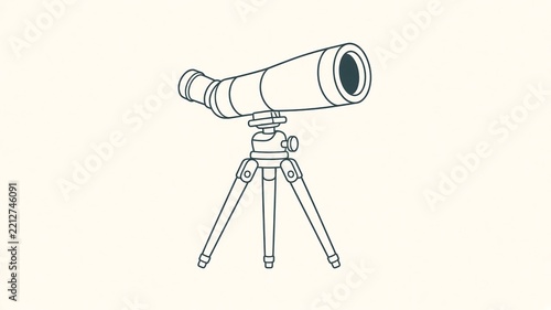 Illustrated scope on tripod outline