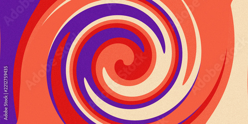 Fotografie Abstract red orange and purple swirl spiral background colorful dynamic optical