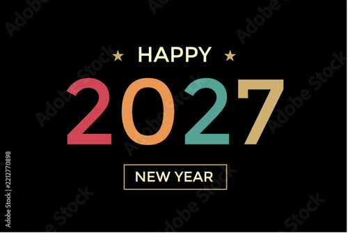 happy new year 2027 vintage theme. Perfect for New Year greetings, holiday celebrations, countdown events, party invitations, seasonal promotions, and festive background designs.