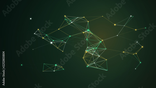 Modern abstract network connections glowing illustration on black background