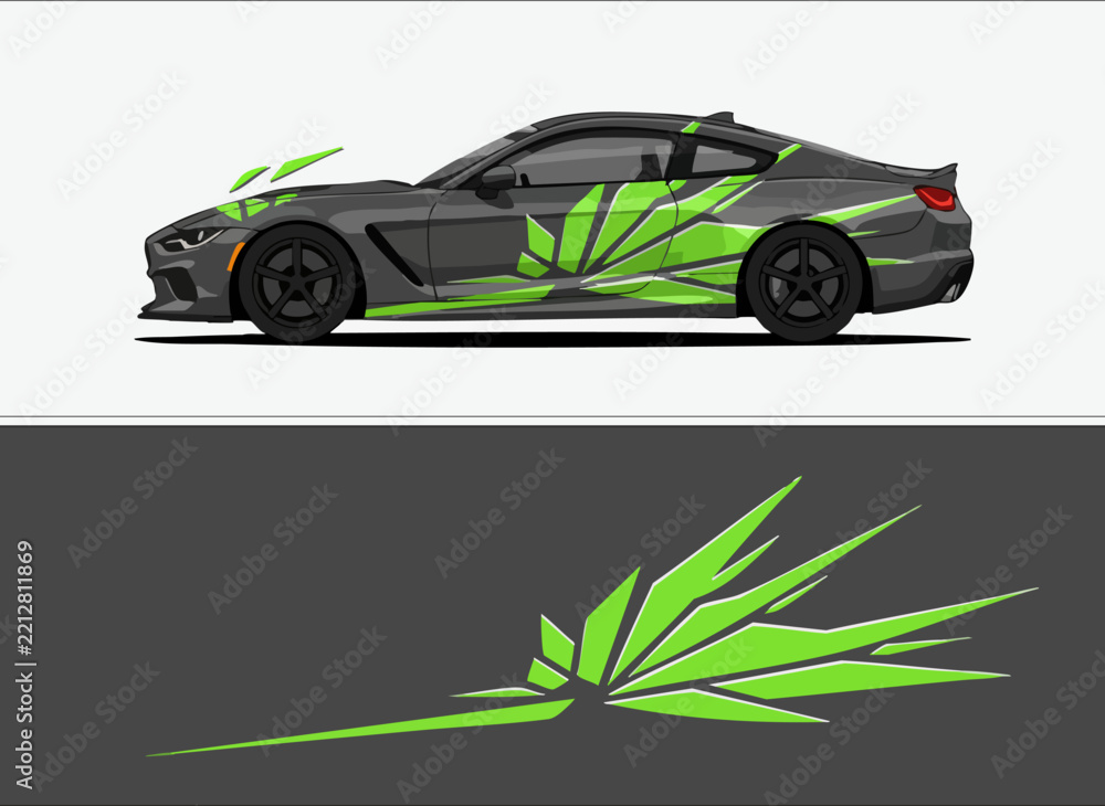 Fototapeta premium stylized sports car cannabis leaf design