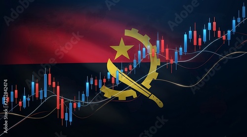 Vietnamese flag hammer sickle symbol integrated with rising stock