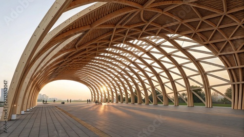Modern Wooden Arched Architecture