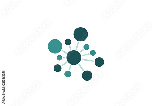 Knowledge graph network connection icon isolated on transparent background for data mapping