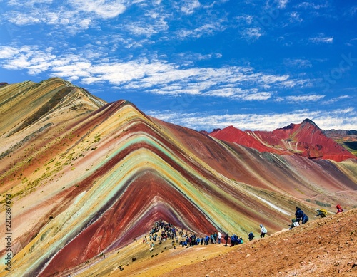 Rainbow mountains Cuzco region in Peru