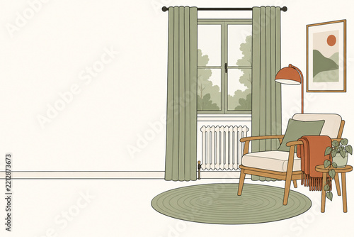 Low cost home comfort flat illustration