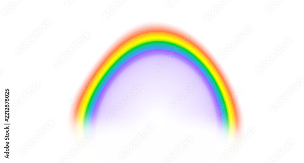 Fototapeta premium Translucent blurred rainbow arc perspective isolated PNG