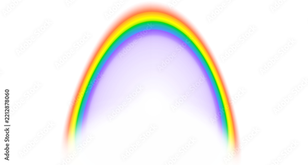 Fototapeta premium Rainbow arc on transparent white background.