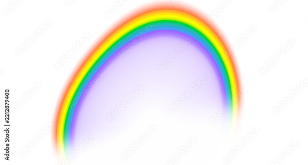 Fototapeta premium Rainbow arc on transparent white background.