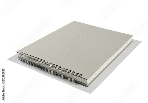 Blank spiral notebook with gray cover