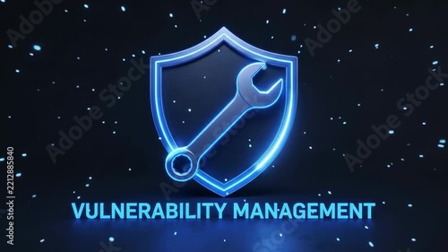 Vulnerability Management Shield and Maintenance Tool Icon