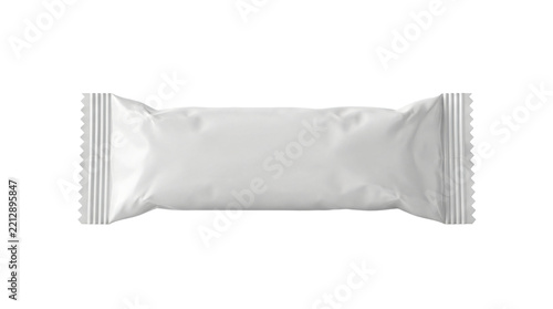 Foil snack package mockup isolated mockup white background on transparent background
