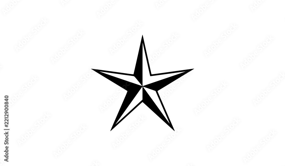 Fototapeta premium Minimal Black Sharp Pointed Star Geometric Stock Vector