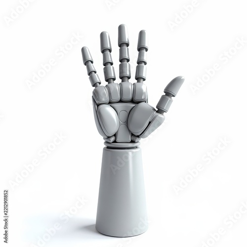 Clinical robotic therapy glove with multiple joint actuators for hand pain rehabilitation on white background