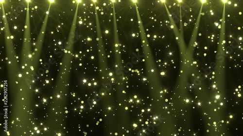Gold spotlight beam sparks burst bg able to loop endless 4k