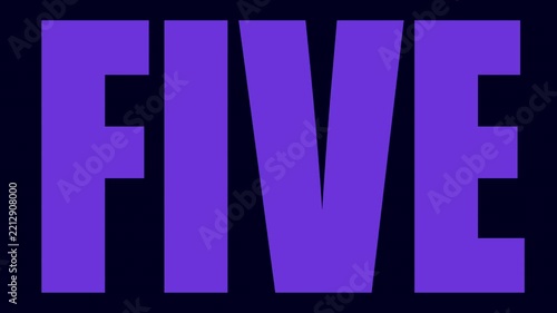 Purple Glitch Text Countdown From Ten to One on Midnight Black Background, Bold Animated Typography in 4K