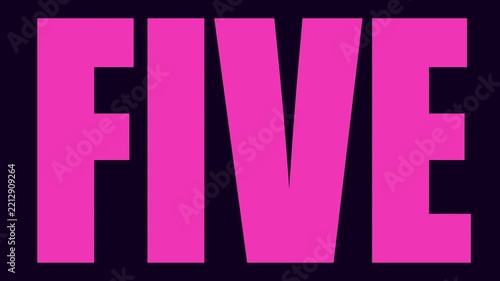 Hot Pink Glitch Text Countdown From Ten to One on Dark Violet Background, Bold Animated Typography in 4K