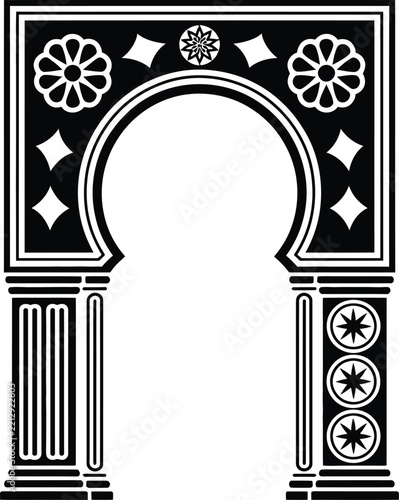 Elegant Architectural Arch Design With Floral And Geometric Decorations