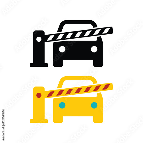 Car Passing Through Security Barrier Gate