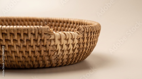 Close-up of woven basket section for craft or home decor projects