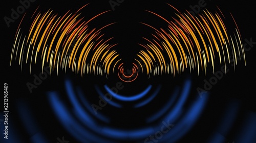 Orange and Blue Wave Pattern Abstract Graphic Artwork