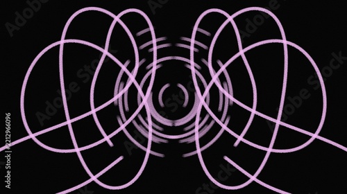 Purple Interconnected Loops Pattern Abstract Graphic Artwork