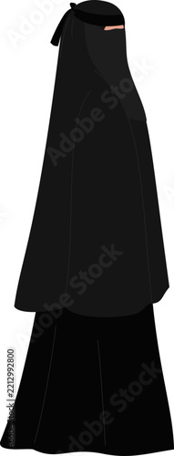 Illustration of a woman wearing niqab
