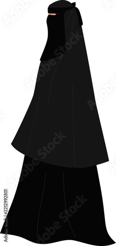 Illustration of a woman wearing niqab