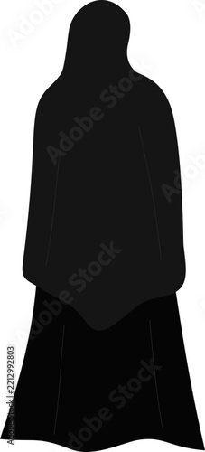 silhouette of a woman in a hijab