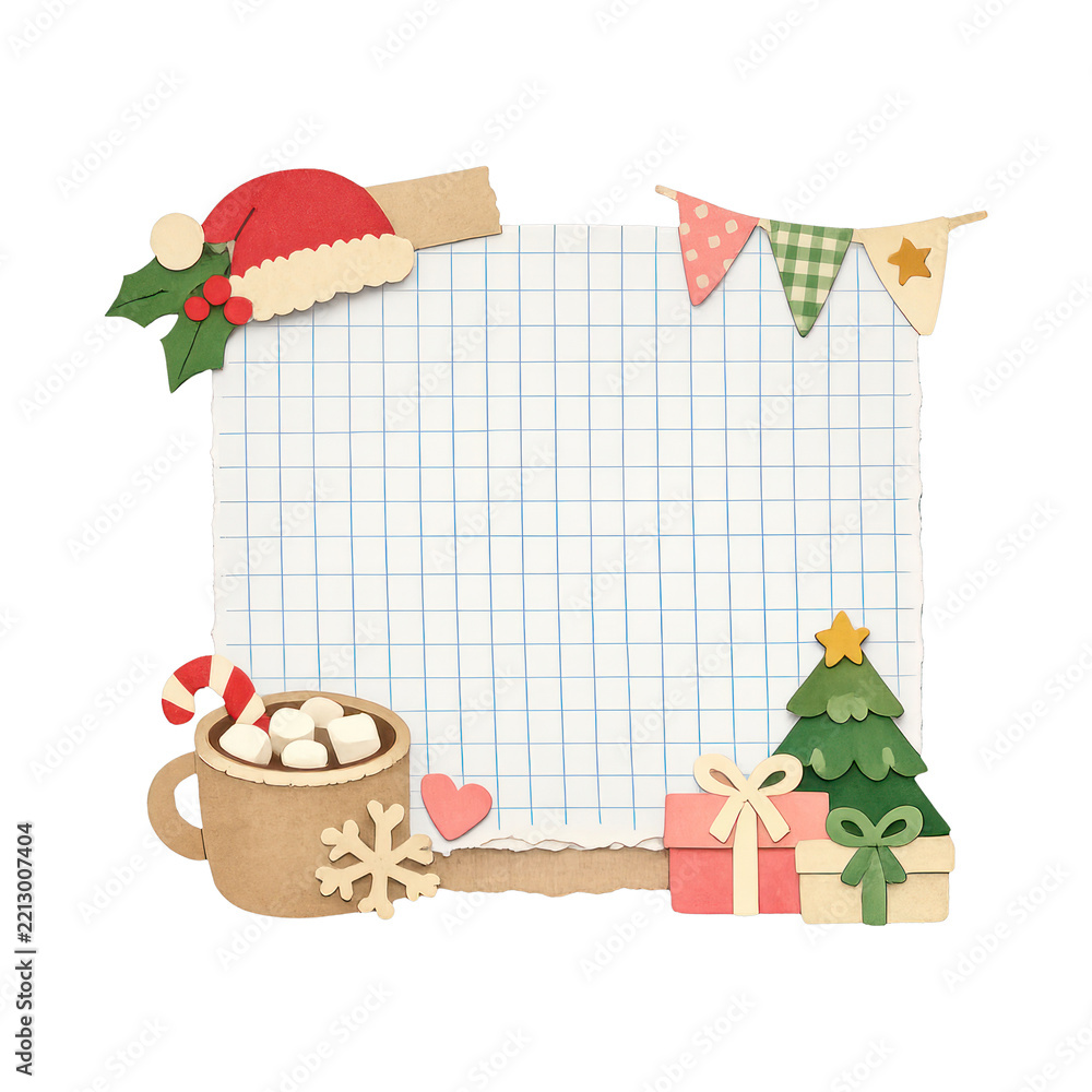 Fototapeta premium PNG Festive holiday scrapbook frame