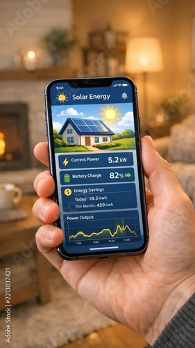 Smartphone showing energy consumption app