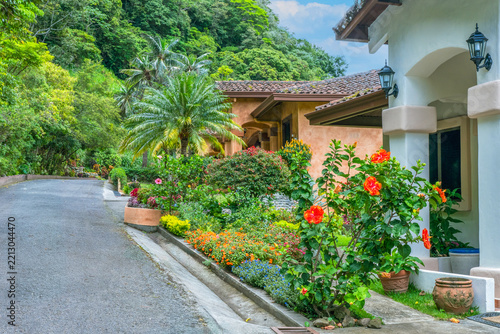Lush tropical garden in Boquete, Panama
