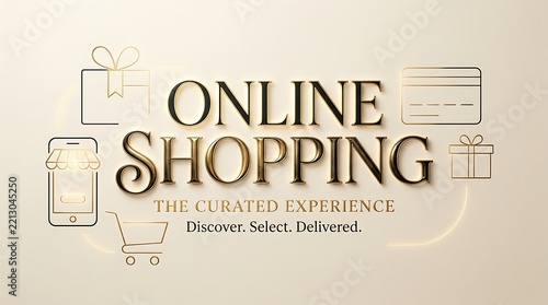 Cyber Monday online shopping banner with gold text and e-commerce