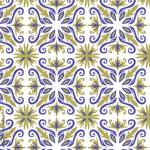 vector seamless pattern with flowers