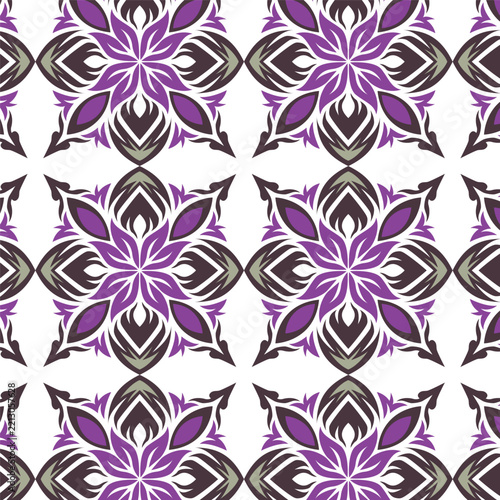 vector seamless pattern with flowers