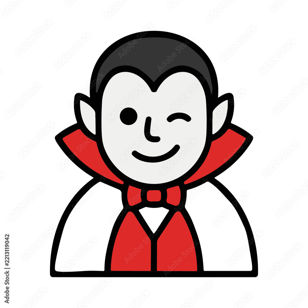 Fototapeta premium Playful Vampire Character Winking in Costume for Halloween Celebration