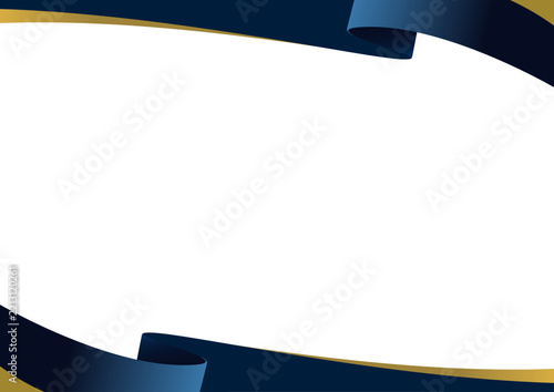 blue navy and golden corner border frame certificate design