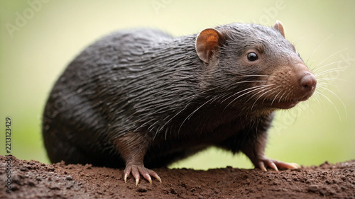 close up of a mole on white background