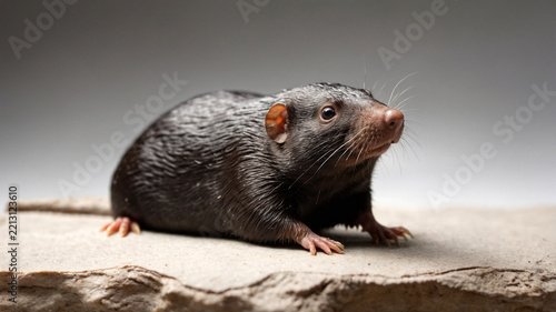 close up of a mole on white background