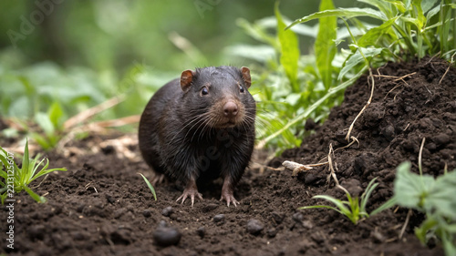 mole in the grass