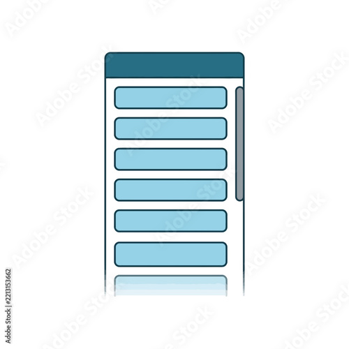Modern Commercial Glass Door Display Cooler Refrigerator Vector Illustration