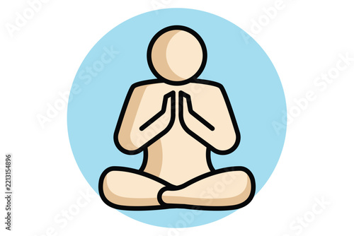 Yoga icon. colored icon style. icon related to health. mental well being elements vector illustration