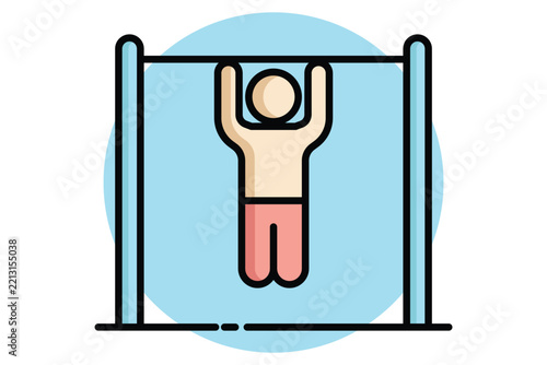 Pull up icon. colored icon style. icon related to sport. fitness elements vector illustration