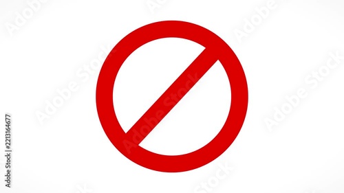 Red Prohibited Circle Symbol Motion