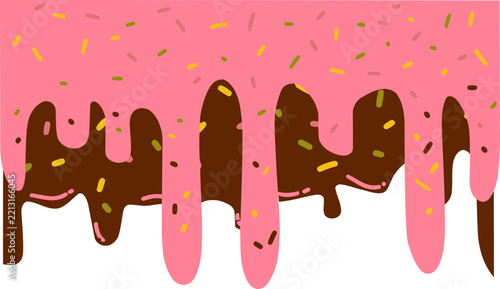 Pink Chocolate Dripping Dessert.