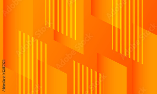 Abstract orange background. Dynamic geometric composition of  shapes and parallel lines.