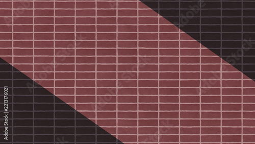Modern ceramic brick tile pattern background with diagonal dark and maroon red mosaic texture